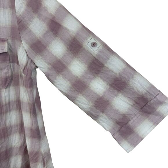 ANA A New Approach Large Button Front Shirt Plaid 3/4 Sleeve Roll Tabs Womens - Picture 8 of 11